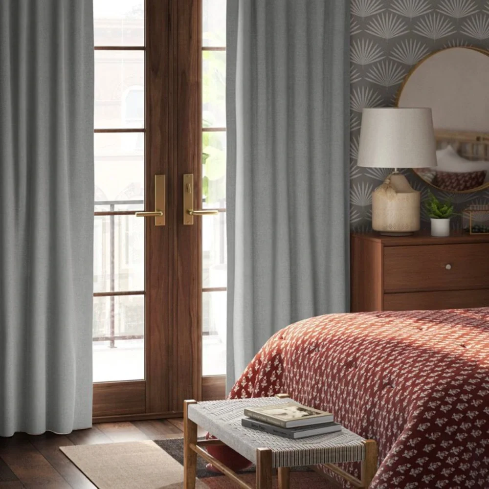 NWOT (2) Blackout Aruba Curtain Panels, Gray, Threshold 50” X 84”